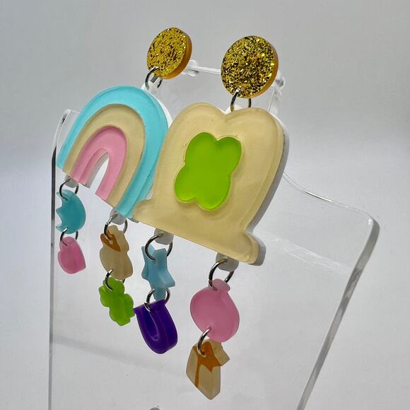 Lucky Charms Earrings - St Patricks Earrings - Rainbow Earrings - Cereal Earring - Picture 7 of 10